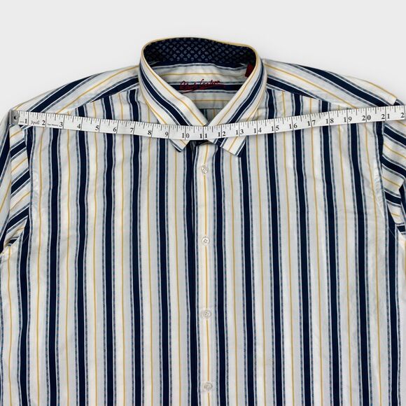 Robert Graham Dress Shirt Mens XXL Striped Southwestern Button Up Cotton Silk - Picture 9 of 15